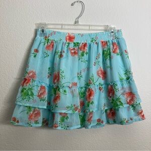 Abercrombie and Fitch Floral Circle Skirt - Blue/Pink - Size Medium